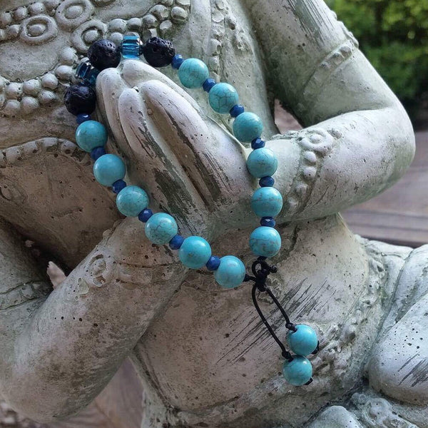 Essential oil diffuser bracelet - magnesite / glass