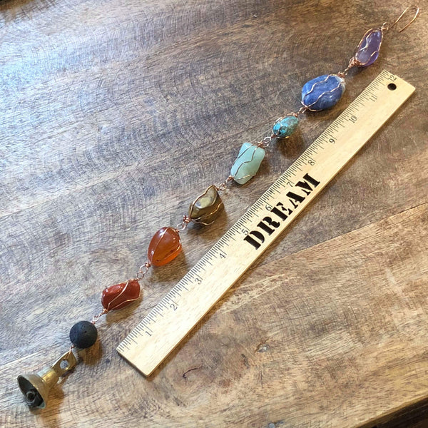 Essential oil diffuser - chakra stone suncatcher, wind chime