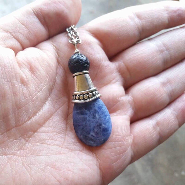 Essential oil diffuser necklace -Sodalite