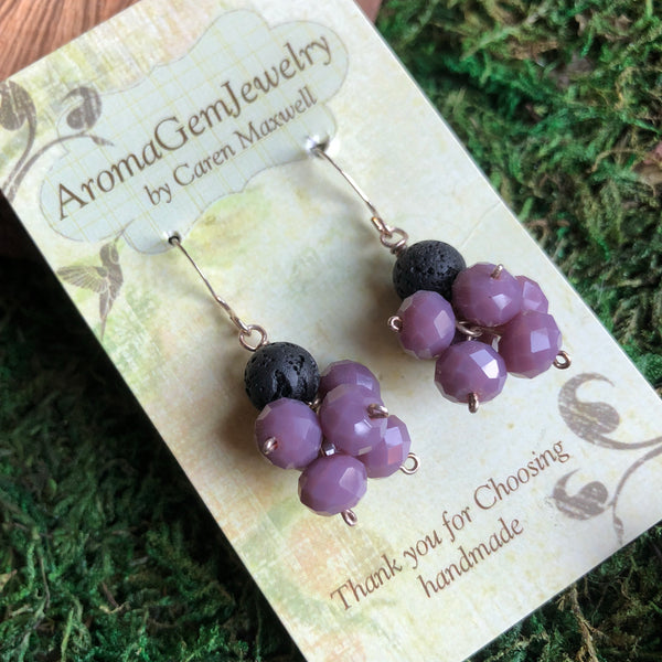 Essential oil diffuser earrings - crystal