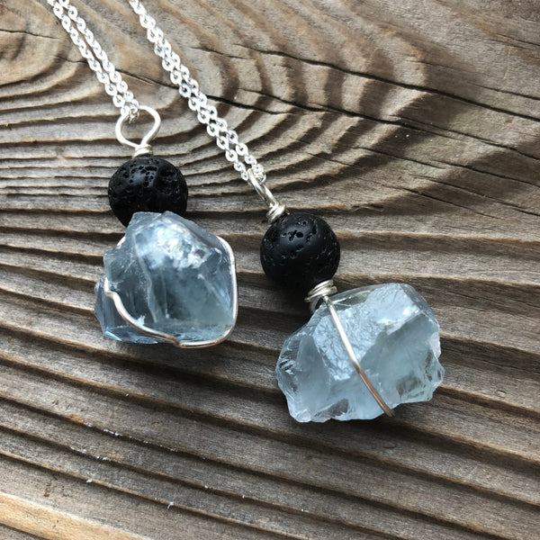 Celestite Crystal Aromatherapy Necklace