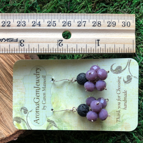 Essential oil diffuser earrings - crystal