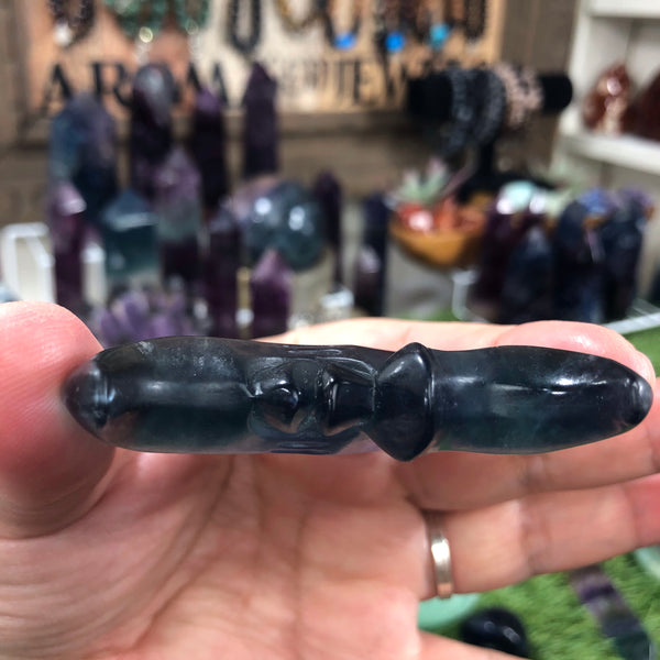 Highest quality Large Flourite hand carved moon