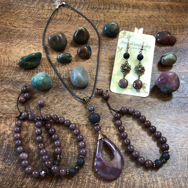 Essential oil diffuser bracelet- Jasper