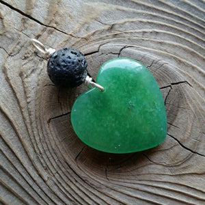 Essential oil diffuser necklace - Amazonite heart pendant