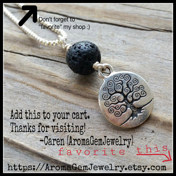 Essential oil diffuser necklaceTree of Life