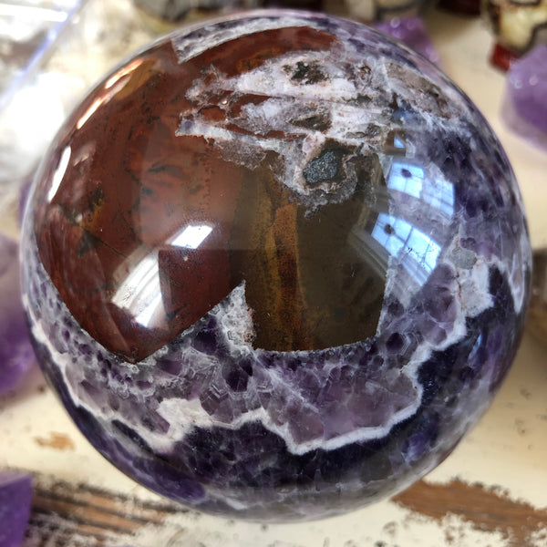 Huge Dream Amethyst Sphere-4 inches (Protection, intuition, sobriety)