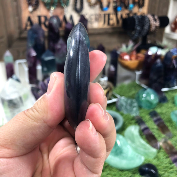 Highest quality Large Flourite hand carved moon