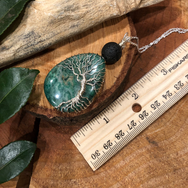 Essential oil diffuser necklace - handmade tree of life -