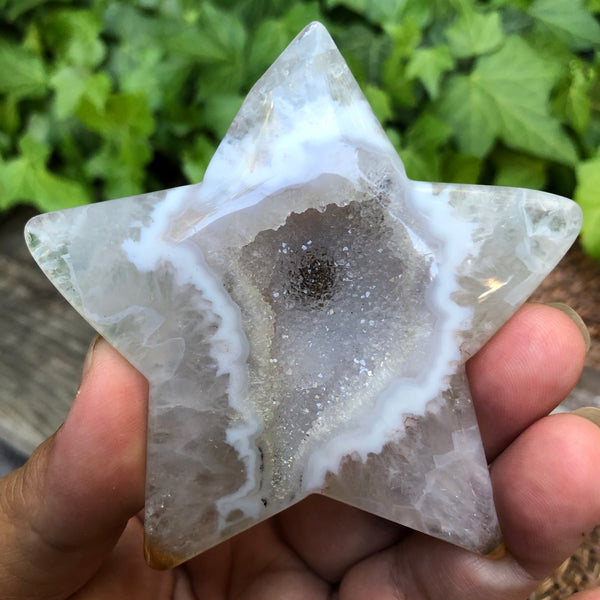 Large Druzy agate Star