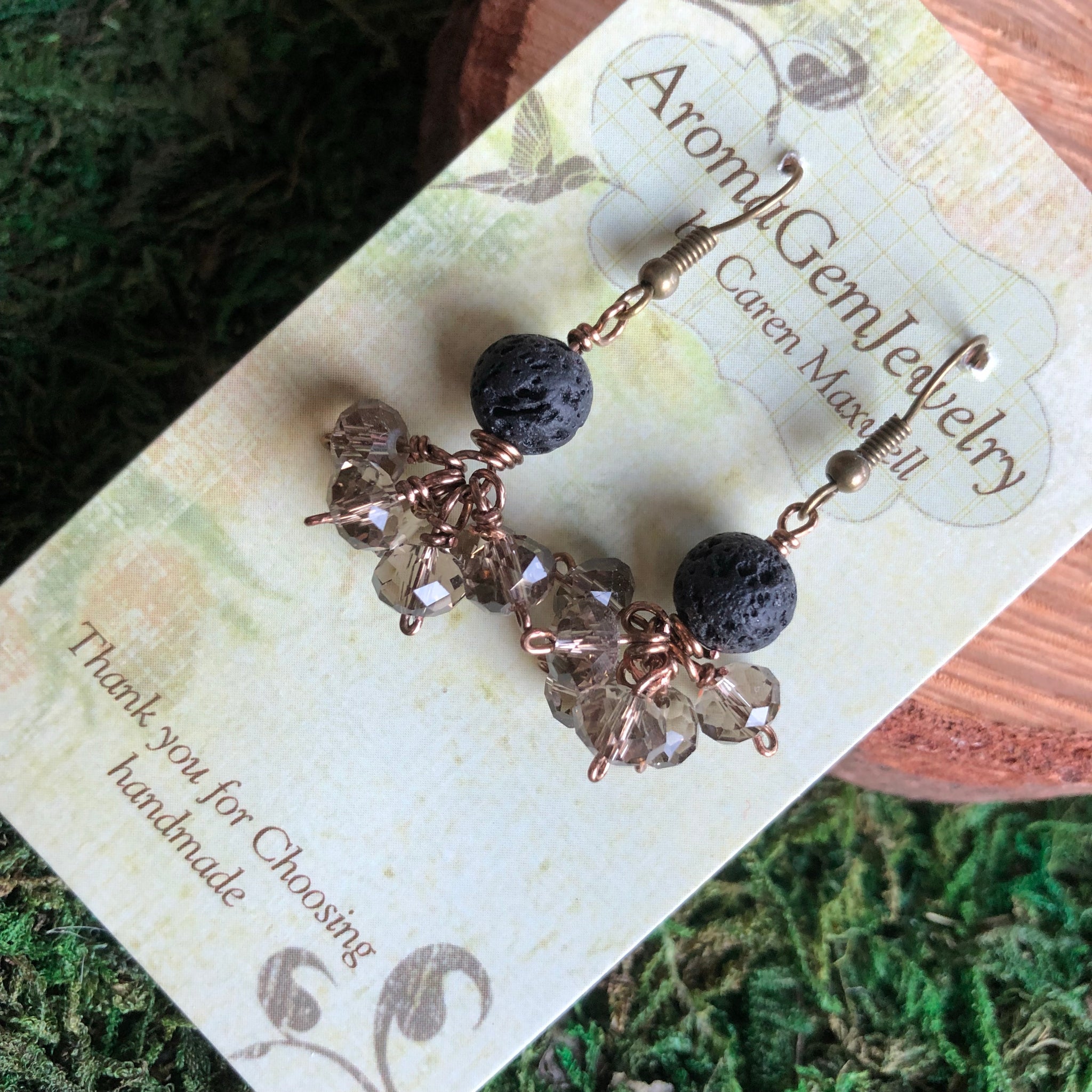 Essential oil diffuser earrings - crystal