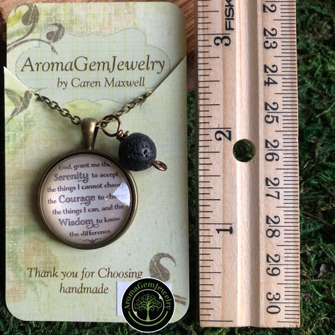 Essential oil diffuser necklace - Serenity prayer