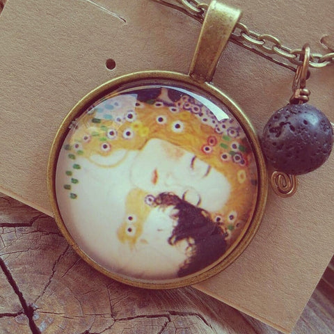 Essential oil diffuser necklace - mother and child