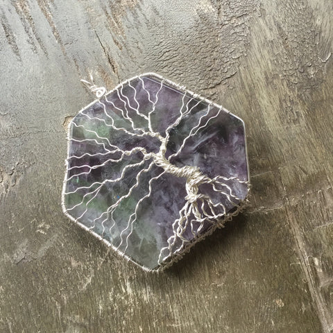 Essential oil diffuser necklace - Flourite Pendant