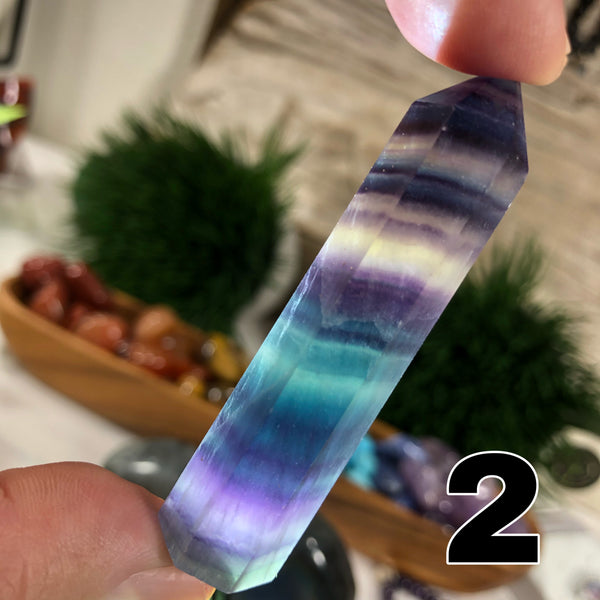 Flourite Tower-(2.5-2.75 inch small) (Attention, Focus, Stress relief)