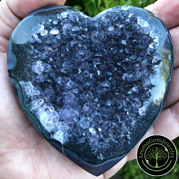 Huge Druzy geode/agate crystal heart