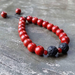 Essential oil diffuser bracelet-red coral (dyed)
