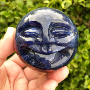 Carved Sodalite “moon” sphere