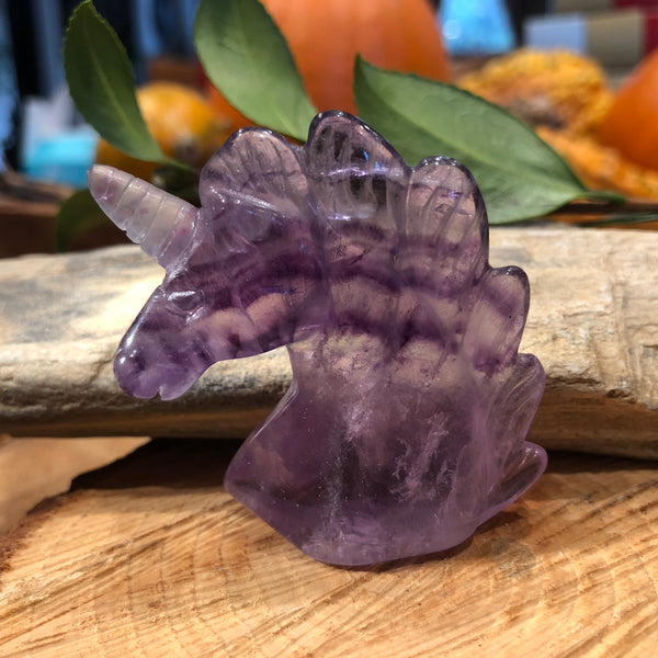 Carved Flourite Unicorn