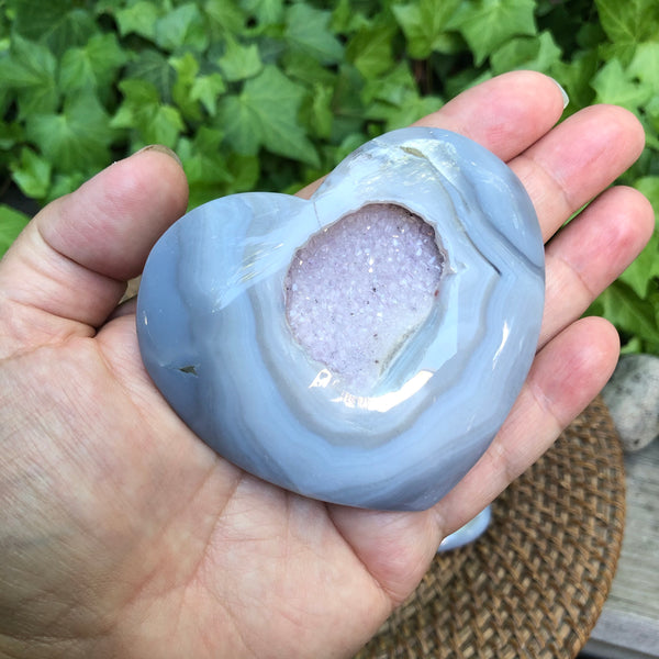 Large Druzy agate heart #1