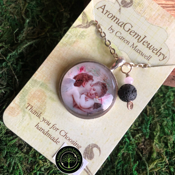 Essential oil diffuser necklace - angel