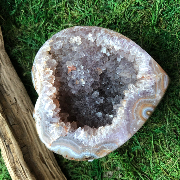 Huge Druzy geode/agate crystal cavern heart