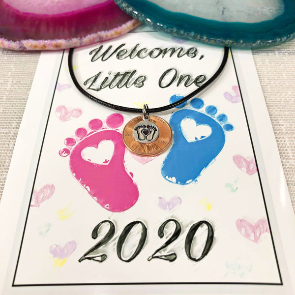 Hand stamped 2020 penny - new baby