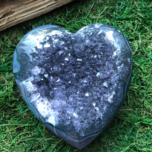 Huge Druzy geode/agate crystal heart