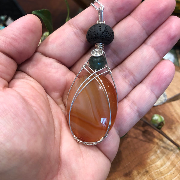 Essential oil diffuser necklace - handmade t