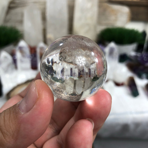 Clear quartz crystal spheres (protection cleansing)