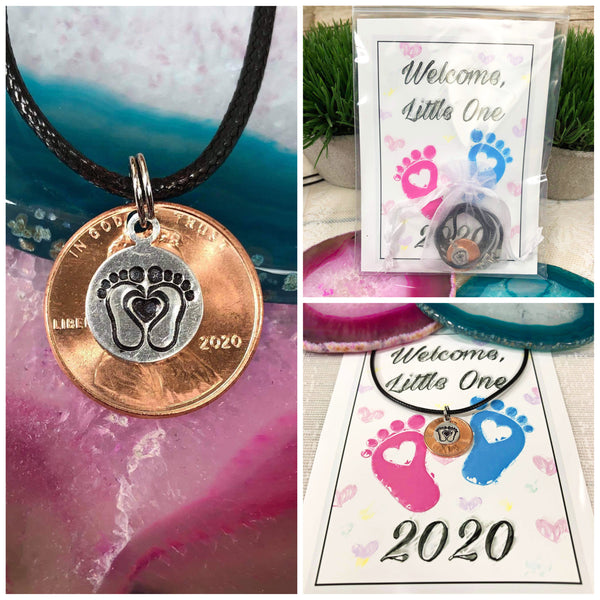 Hand stamped 2020 penny - new baby