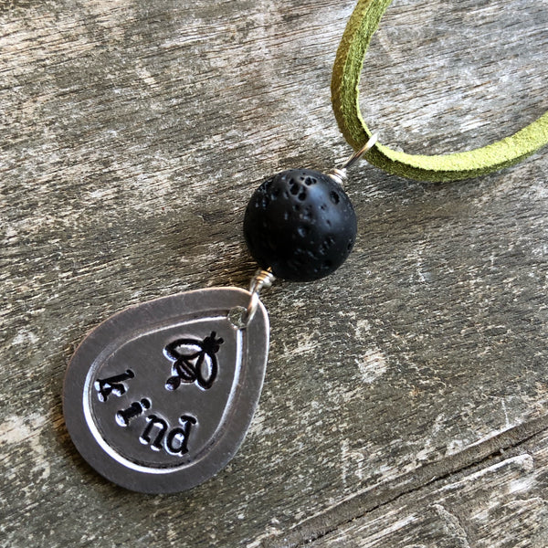 Kindness-Handstamped Aromatherapy necklace