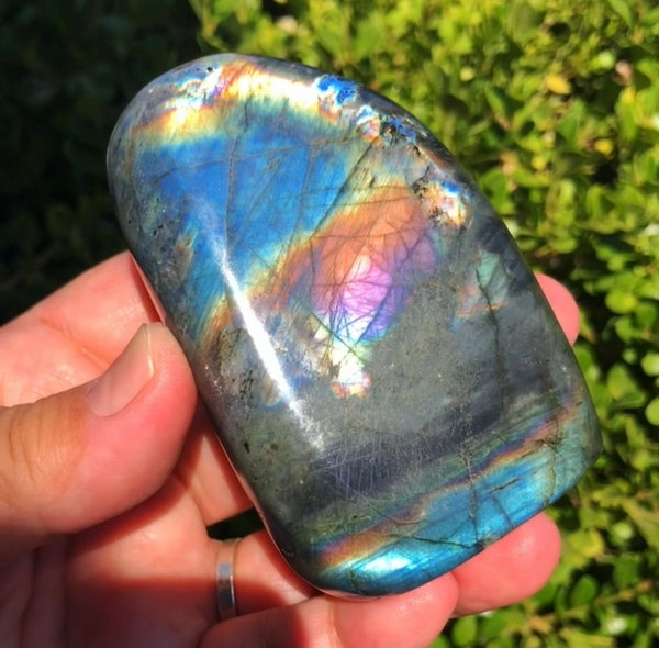 Labradorite free standing tower-purple flash ( Protection, higher consciousness, transformation)