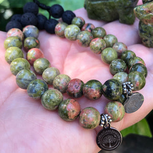 Essential oil diffuser bracelet - Unakite (Emotional balance, grounding)