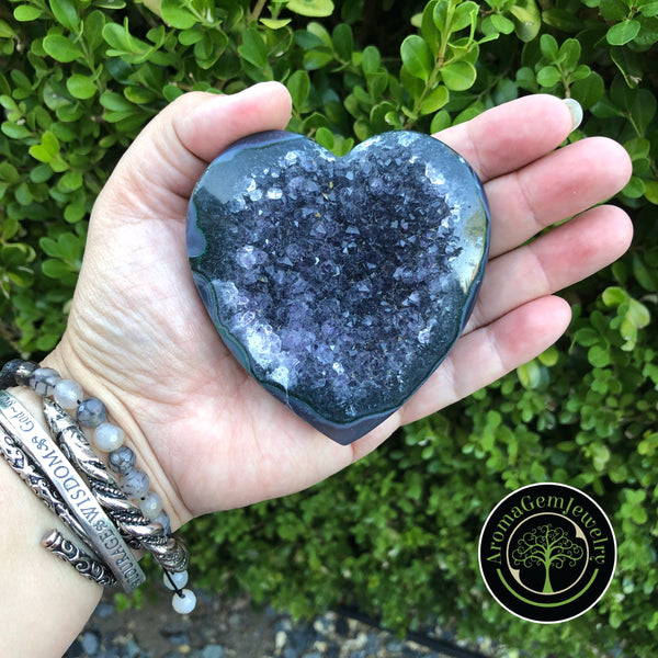Huge Druzy geode/agate crystal heart