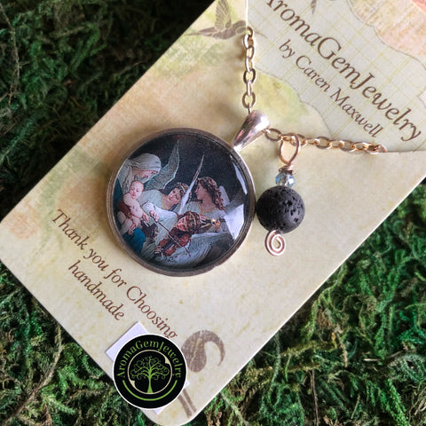 Essential oil diffuser necklace - angels