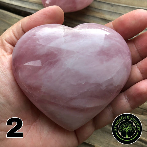 Rose quartz carved heart #2