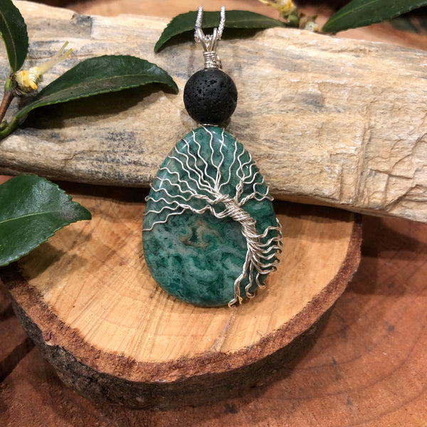 Essential oil diffuser necklace - handmade tree of life -