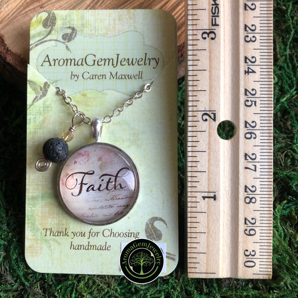 Essential oil diffuser necklace - Faith