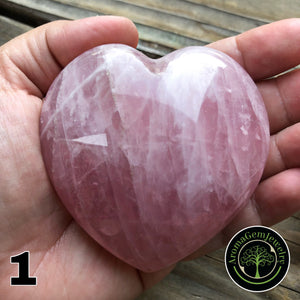 Rose quartz carved heart #1