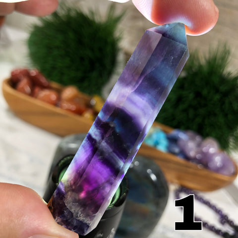 Flourite Tower-(2.5-2.75 inch small) (Attention, Focus, Stress relief)