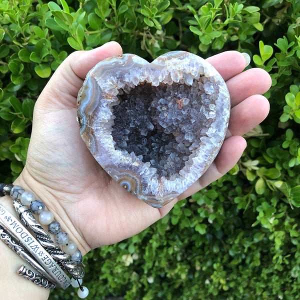 Huge Druzy geode/agate crystal cavern heart