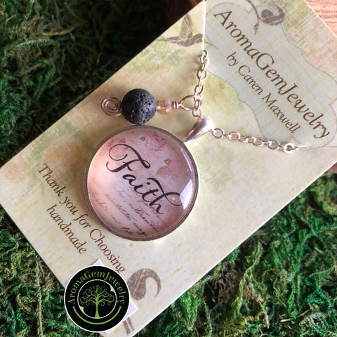 Essential oil diffuser necklace - Faith