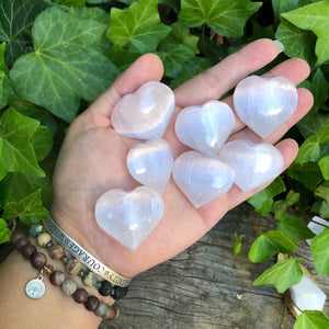 Selenite Heart (sold in lot of 1, 3, 5, 10