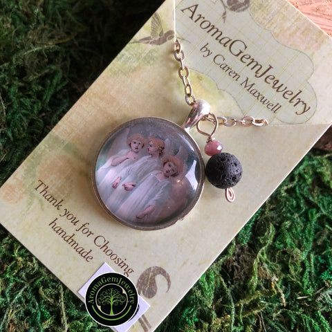 Essential oil diffuser necklace - Angels