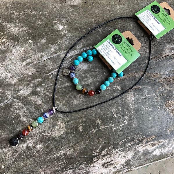 Essential oil diffuser necklace - Chakra - set